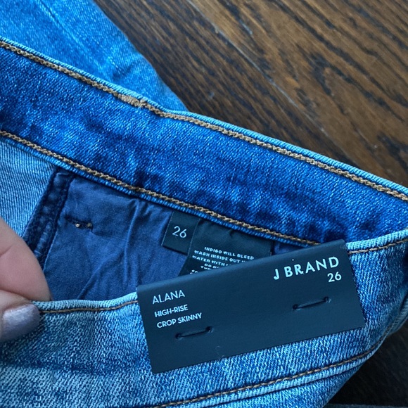 NWT J Brand Alana High Rise Crop Skinny Jeans Delphi Fabric Denim Raw hem, sz 26 - Picture 11 of 16